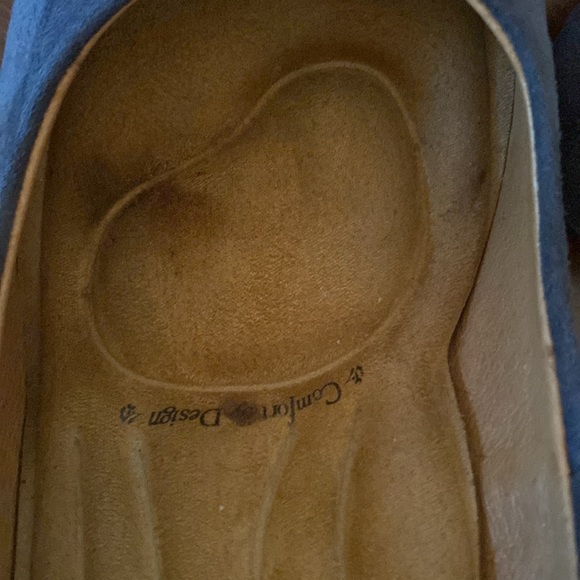 Blue suede pumps - Sofft- worn once-size 8-leather upper-padded insoles - Picture 8 of 10